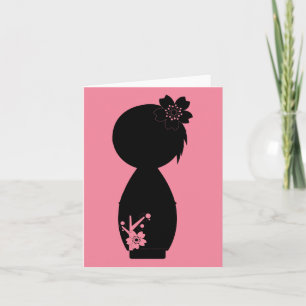 De Kaart van de Nota van het Silhouet van Sakura