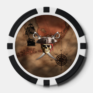 De Kaart van de piraat Pokerchips