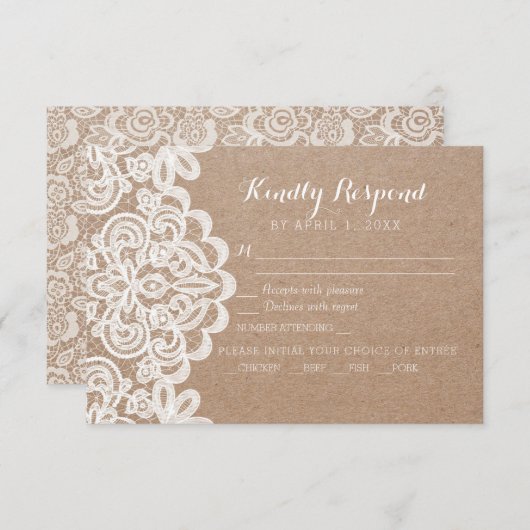De Kaart van de Reactie van het Huwelijk RSVP van (Voorkant / Achterkant)
