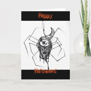De kaart van de tekeningsHalloween van de spin