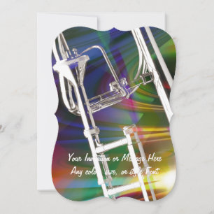 De kaart van de Trombone van de dia of nodigt u ui