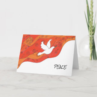 De kaart van de vakantie met duif van Vrede