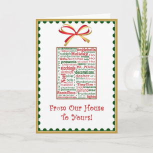 De Kaart van de Vakantie van Kerstmis van Ons Huis