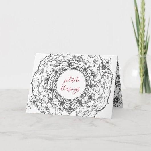 De Kaart van de Vakantie van Mandala van Yule (Voorkant)