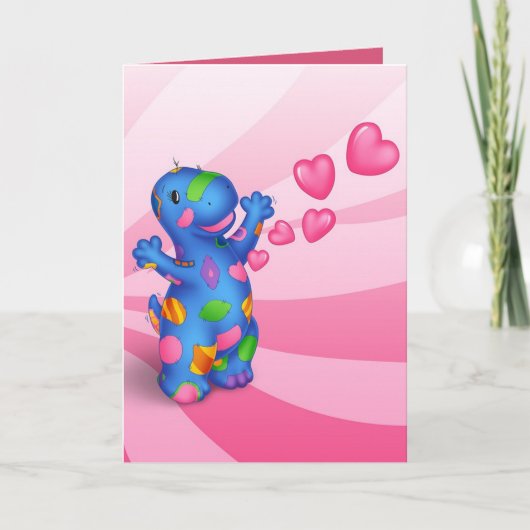 De Kaart van de Valentijnsdag Dino-Buddies™ - Hart (Voorkant)