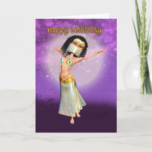 De Kaart van de verjaardag met de Leuke Arabische (Voorkant)