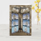 De Kaart van de verjaardag met Lange Schepen, (Gele Bloem)