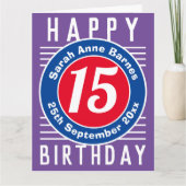 De Kaart van de verjaardag met Leeftijd, Naam, & D (Voorkant)