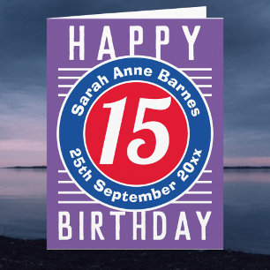 De Kaart van de verjaardag met Leeftijd, Naam, & D