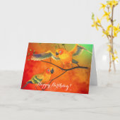 De Kaart van de Verjaardag van Conures van de Zon (Gele Bloem)
