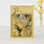 De Kaart van de Verjaardag van Cumpleanos van (Gele Bloem)