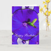 De Kaart van de Verjaardag van de kolibrie en van (Gele Bloem)