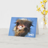 De Kaart van de Verjaardag van de struisvogel (Gele Bloem)