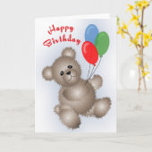 De Kaart van de Verjaardag van de teddybeer (Gele Bloem)