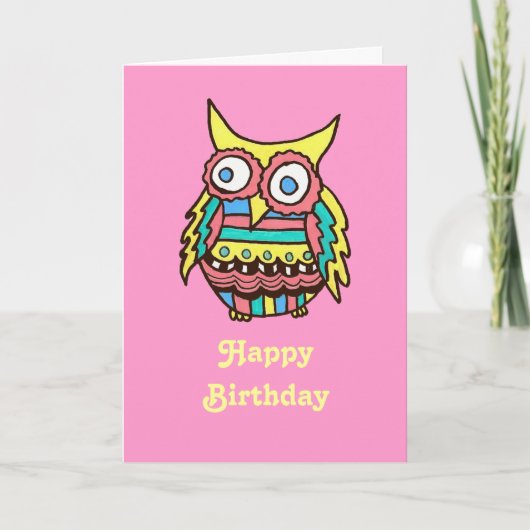 De Kaart van de Verjaardag van de uil (Voorkant)