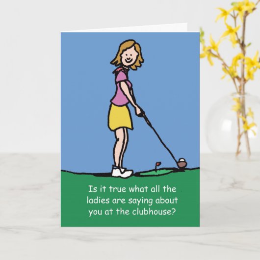 De kaart van de Verjaardag van golfspelers (Gele Bloem)