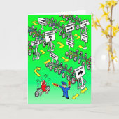 De Kaart van de verjaardag voor Fietser - Cop (Gele Bloem)