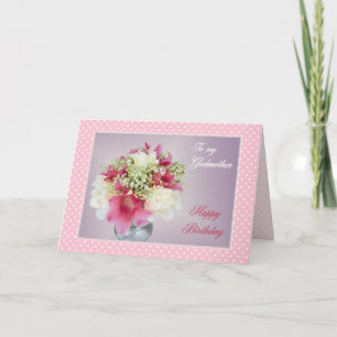De kaart van de verjaardag voor Godmom - Boeket