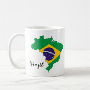 De Kaart van de Vlag van Brazilië Koffiemok