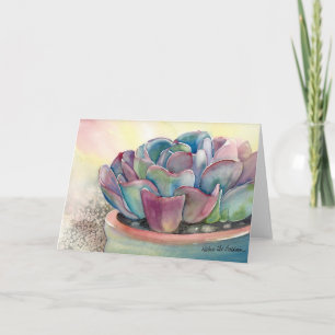 De Kaart van de Waterverf van Echeveria door Debra