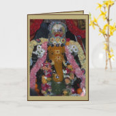De Kaart van Diwali van de Foto van Ganesh - (Gele Bloem)