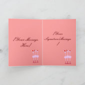 De Kaart van drie Flamingo's van Kerstmis (Binnen)