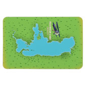 De kaart van Flathead Lake Montana USA is een reis Magneet (Horizontaal)