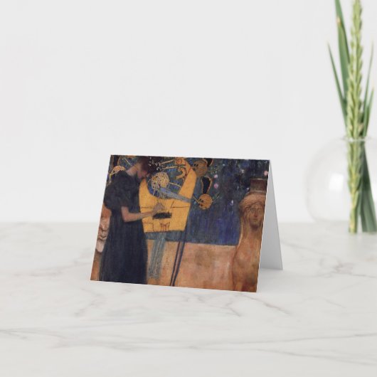 De Kaart van Gustav Kllimt Harp Music Note (Voorkant)