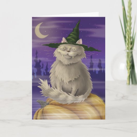 De kaart van Halloween met grote zelfgenoegzame (Voorkant)