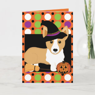 De Kaart van Halloween van de Heks van Corgi