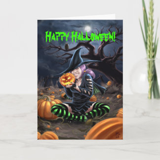 De Kaart van Halloween van de Heks van de vampier