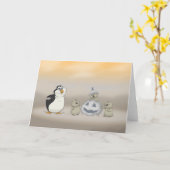 De Kaart van Halloween van de pinguïn (Gele Bloem)