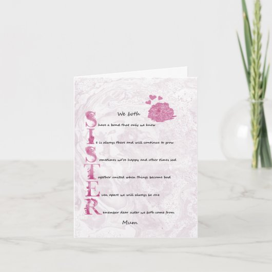 De kaart van het Gevoel van de zuster (Voorkant)