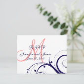 De Kaart van het huwelijk RSVP wervelt het (Staand voorkant)