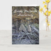 De kaart van het Jubileum van Halloween met spoken (Gele Bloem)