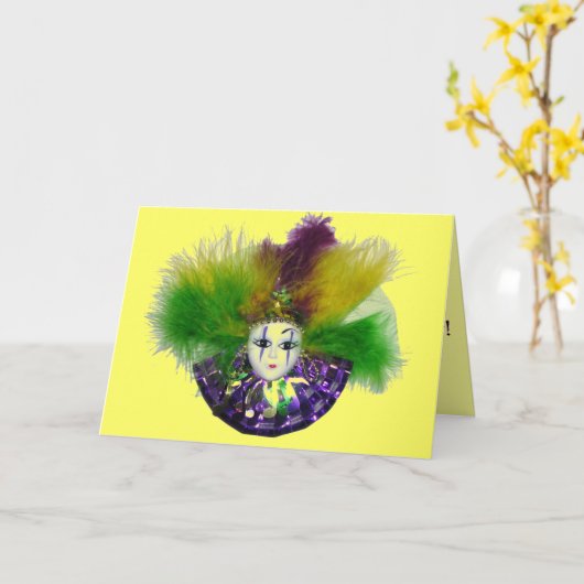 De Kaart van het Masker van Gras van Mardi (Gele Bloem)