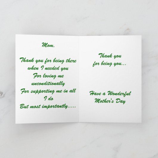 De Kaart van het moederdag (Binnen)