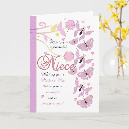 De Kaart van het Moederdag van de nicht met (Gele Bloem)