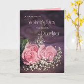 De kaart van het moederdag voor dochter met roze (Gele Bloem)