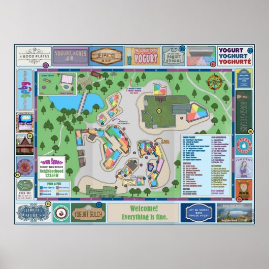 De kaart van het plein van de Goede Plaats Poster (Voorkant)