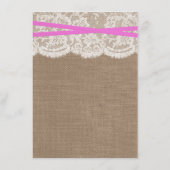 De Kaart van het Rustic Pink Bow Wedding Collectie (Achterkant)