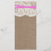 De Kaart van het Rustic Pink Bow Wedding Collectie (Achterkant)