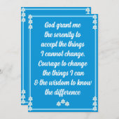 De Kaart van het sereniteitsgebed (Voorkant / Achterkant)