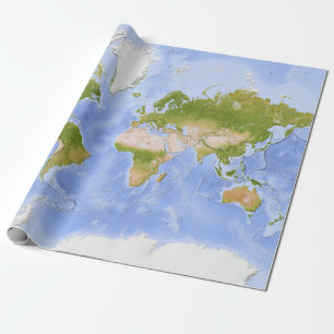 De Kaart van Mercator van de wereld Cadeaupapier