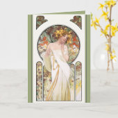 De KAART van Mucha: De Advertentie van het Parfum (Gele Bloem)