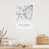 De Kaart van nieuw Groot-Brittannië - Connecticut Poster (Keuken)