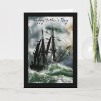 De Kaart van oom Vaderdag met Schip op de Oceaan