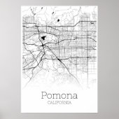 De Kaart van Pomona - Californië - het Poster van (Voorkant)
