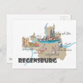 De kaart van Regensburg Duitsland (Voorkant / Achterkant)