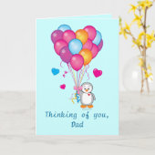 De Kaart van vaderdag: Ballons, Harten, en Pinguïn (Gele Bloem)